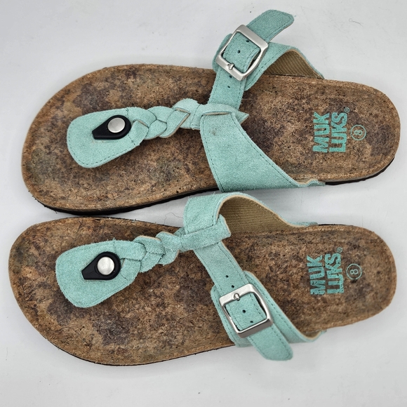 Muk Luk Marsha suede leather sandals size 8 - Picture 14 of 16